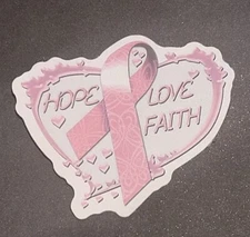 Breast Cancer Awareness Sticker Hope Love Faith 2.25" Decal 