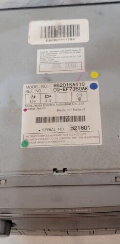 04-06 Subaru Forester Radio Weather Band Receiver 6 Disc CD Player 86201SA110 - Picture 5 of 9