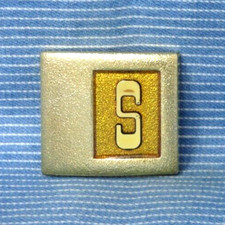 S Dress Belt Buckle Initial S Business Casual Monogram Vtg 80s Lee NY USA.TYC762