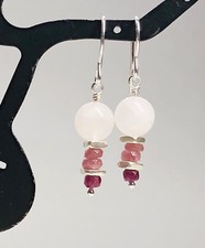 Rose Quartz Pink Tourmaline Ruby Gemstone Earrings Sundance Style Modern