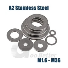Marine Grade M1.6-M36 Penny Repair Washers A2 Stainless Steel Flat Washers