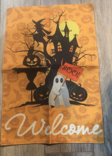 Halloween Welcome Garden Flag Double Sided Vertical 12—18 Inch
