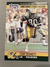 1990 Pro Set Football Tony Bennett RC / Rookie Card # 686 Green Bay Packers. rookie card picture