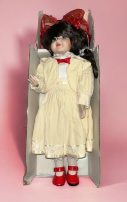 Victoria Impex Vintage 16'' Porcelain Soft Body Doll, In Original Box #5/1200.