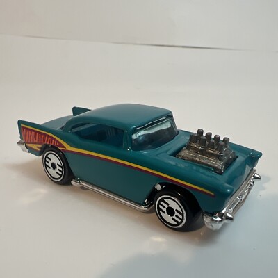 VINTAGE 1976 HOT WHEELS '57 CHEVY BELAIR TEAL BLUE DIECAST, Mattel