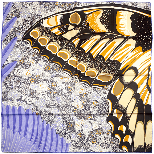 Hermes Schal L'ESPRIT DE LA FORET Seide Carre blau weiß ALICE SHIRLEY 90cm - Bild 1 von 6