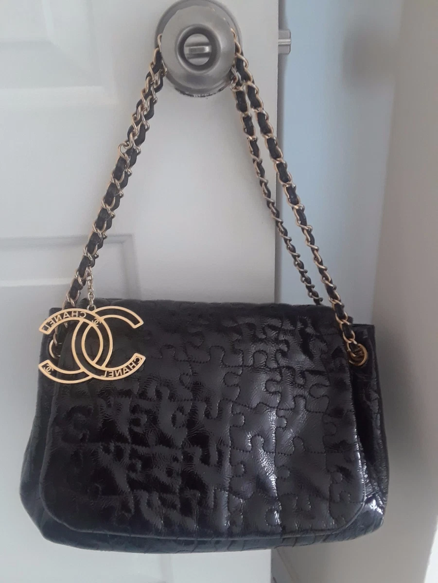 Chanel Black Quilted Leather Chain Around Accordion Flap Bag Chanel