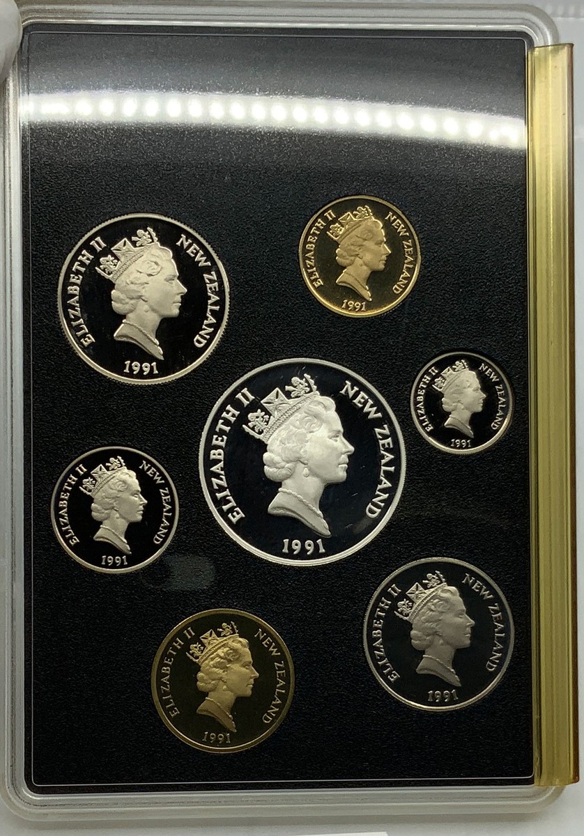 1991 NEW ZEALAND Elizabeth II RUGBY WORLD CUP Proof Set 7 Coins 1