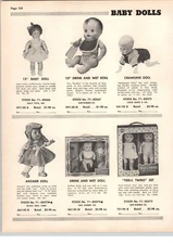 1955 PAPER AD Toy Sun Rubber Twin Dolls Block Answer Marx Crawing Dolls Jolly
