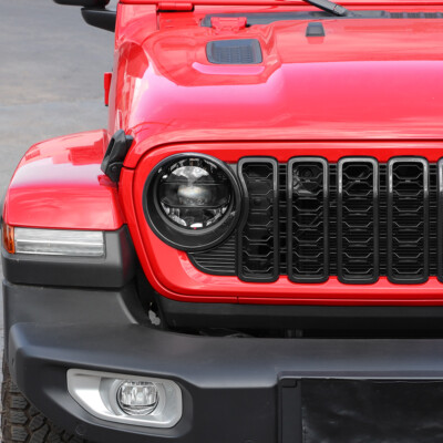  11Pcs Front Grille Insert Headlight Cover Trim Kit for 2024+ Jeep Wrangler JL U