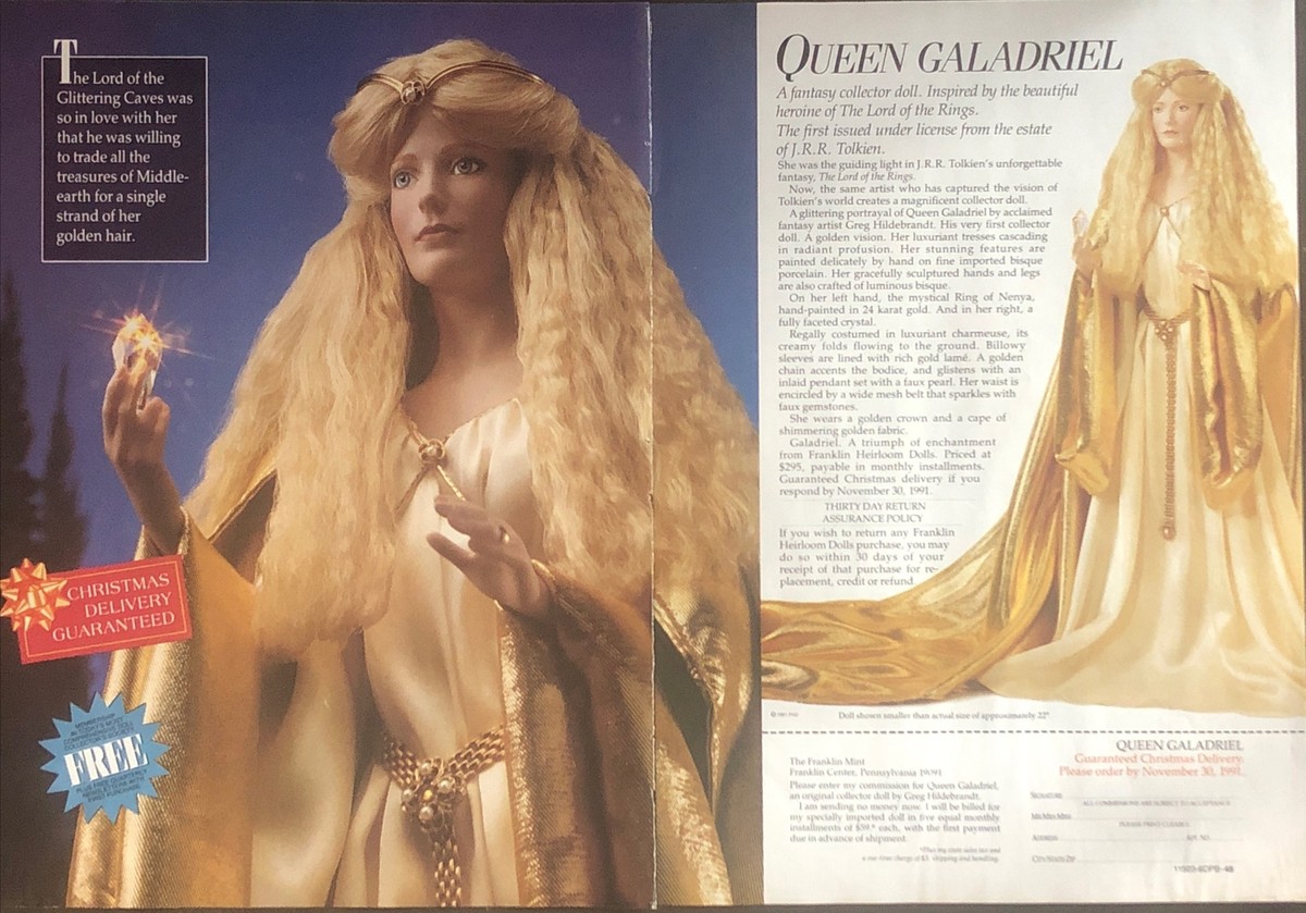 1991 Queen Galadriel Doll Lord Rings PRINT AD Franklin Mint 2-Page Ad VTG  1990s | eBay