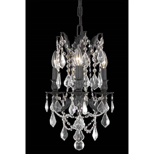 Elegant Lighting Rosalia 13" 3 Light Royal Crystal Chandelier - Picture 1 of 2