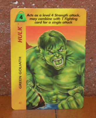 SPIDER-MAN 1997 FLEER TRADING CHASE GAME CARD OVER POWER HULK GREEN GOLIATH