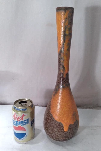 Vintage 1970s Alrun Guest  For Royal Haeger Orange Peel 15" Bud Vase