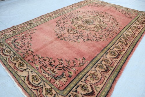 5x8 Antique Faded Purple Rug/ Low Pile Afghan Caucasian Rug Turkmen Handmade Rug - Picture 10 of 15