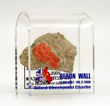 Original Piece of the Berlin Wall Checkpoint Charlie Motive Souvenir 2x2"