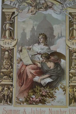 Summer Jubilee Cover 1892  ILLUSTRATED LONDON NEWS Antique Color Print Matted