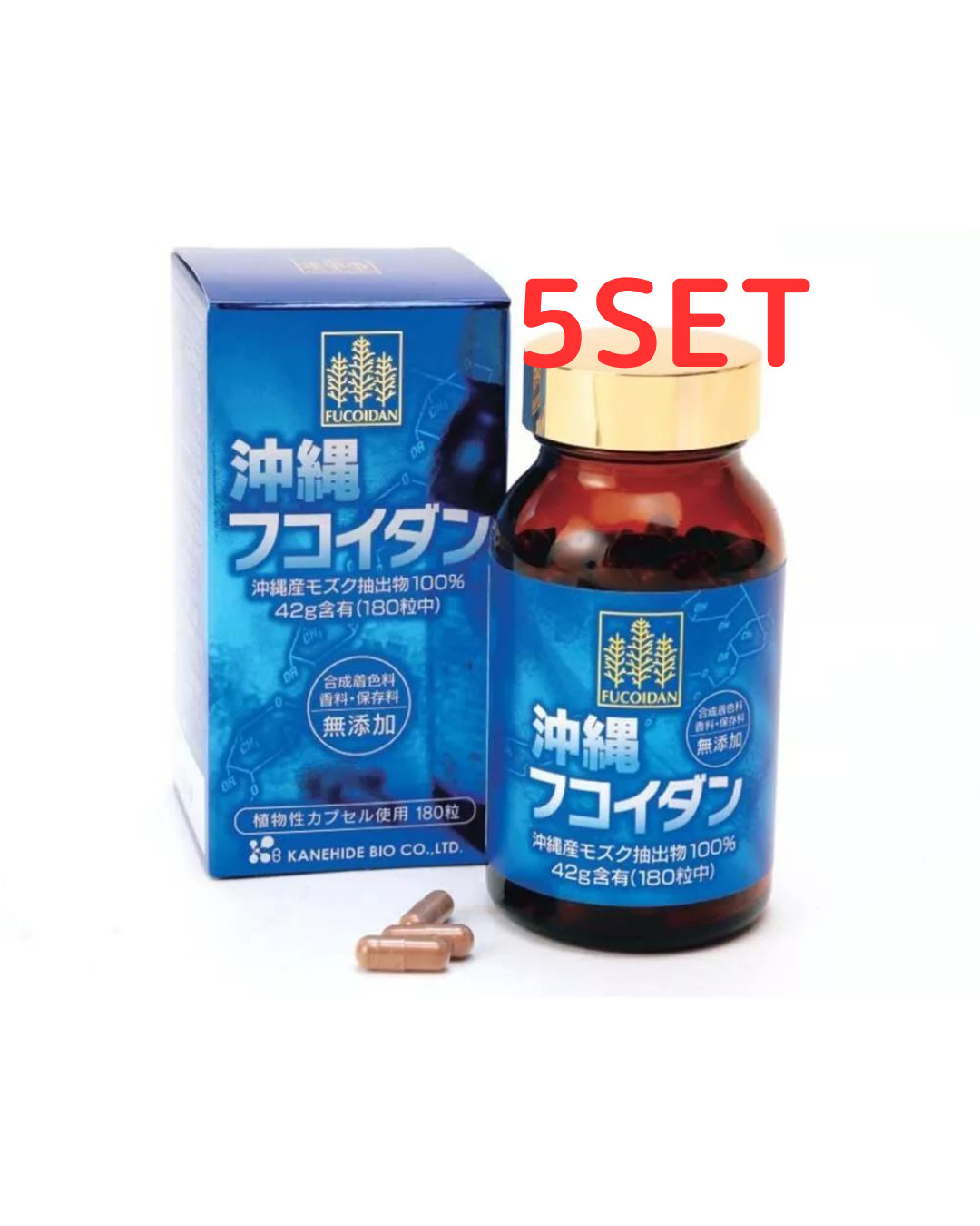 Okinawa Fucoidan Kanehidee Bio 295mg x 180 Cápsulas Juego de 5