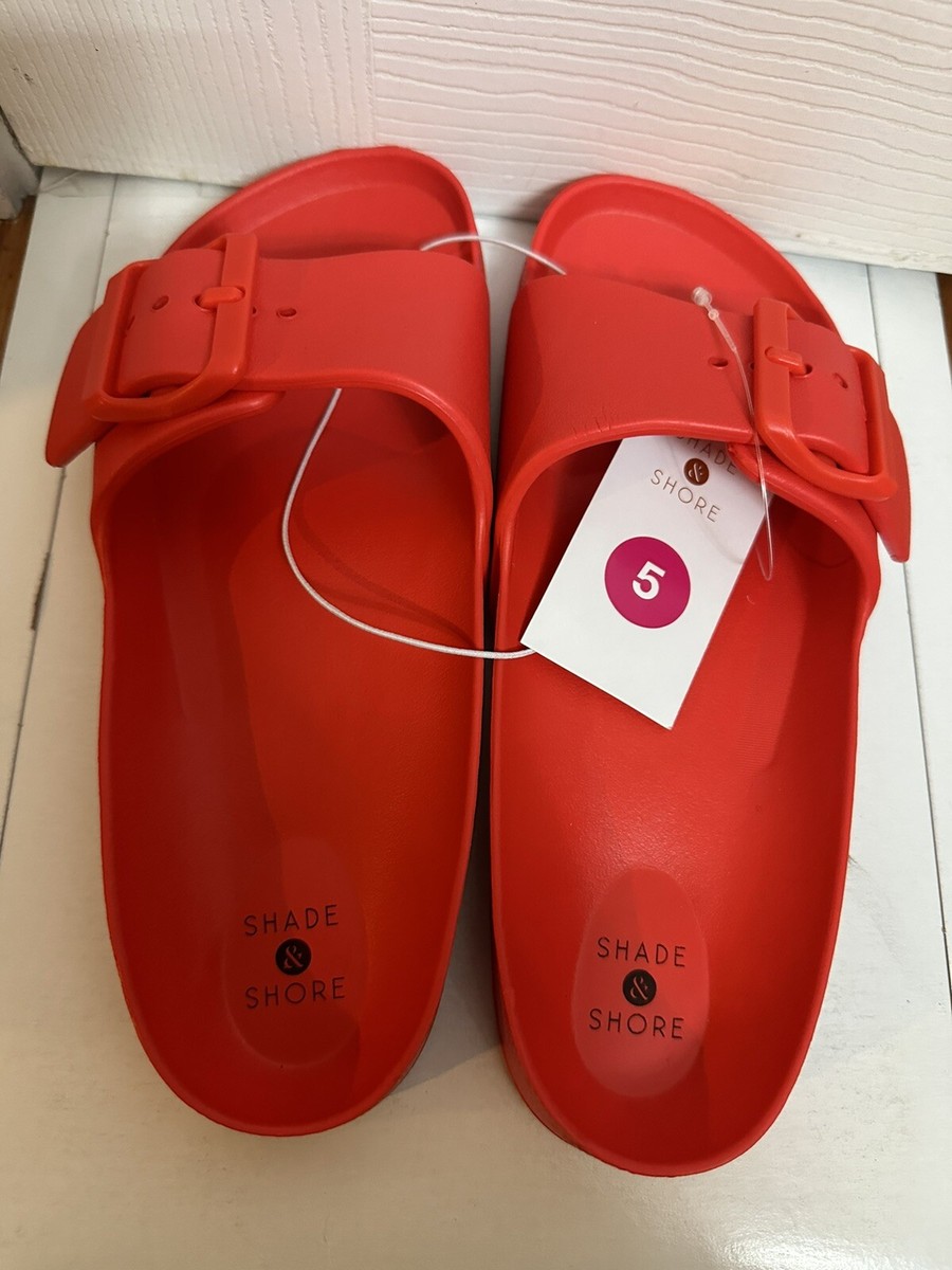 Women's Megan EVA Single Band Slide Sandals Shade Shore Red