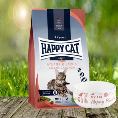 Happy Cat Culinary Atlantik Lachs - 4 kg + Happy Cat Keramik Napf *geschenkt*