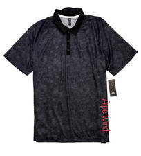 Adidas Men's Petal Print Athletic Short Sleeve Polo Shirt Grey 5 ADVR0874 SZ.2XL