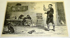 1878 magazine engraving ~ A CANINE ESCULAPIUS ~ from picture by J.C. DOLLMAN
