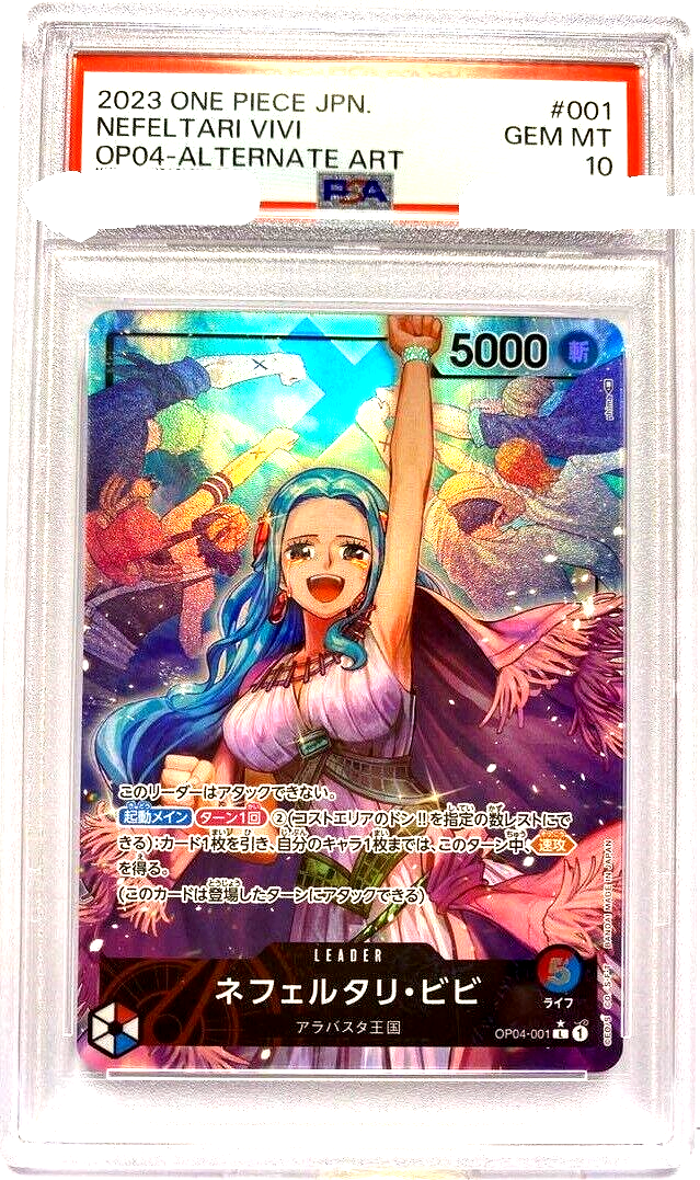 PSA 10 One Piece Card Nefertari Vivi OP04-001 L Parallel PSA 10 One Piece Card Nefertari Vivi OP04-001 L Parallel