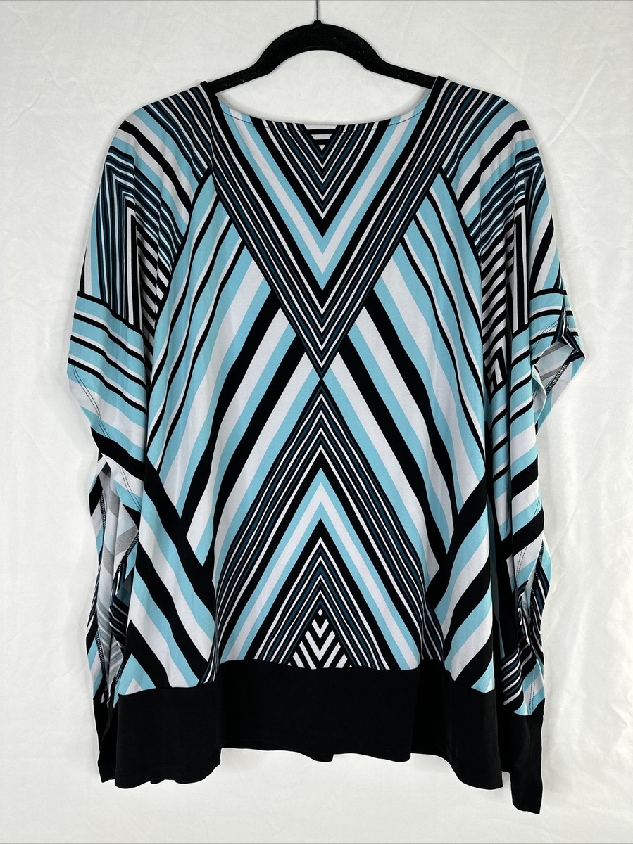 MICHAEL MICHAEL KORS / ポンチョ/M/コットン/BLK/JF3600QA67// Michael Kors Poncho Top Blouse Women Plus Size 1X Blue Stretch