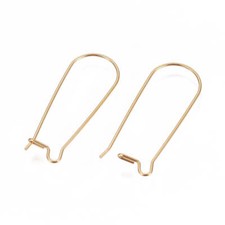 33 x 13mm gold color kidney earwires, 24 pcs 12 pair