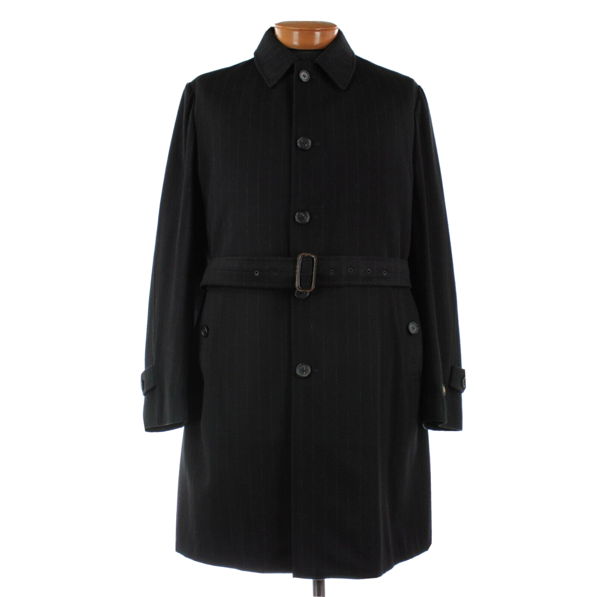 Corneliani NWT 100% Wool Trench Coat Size 52 US L Black w
