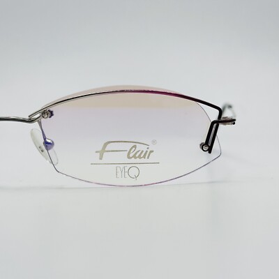 Flair Brille Damen oval lila silber Halbrand EYEQ 840 col. 590 extravagant NEU