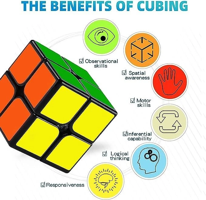 2x2 QiYi QiDi Super Fast Speed Cube Magic Twist Puzzle Brain Teaser - USA SELLER - Image 3 of 4