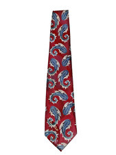Vintage 80s Oscar De La Renta Burgundy Silver Paisley Suit Neck Tie USA Made