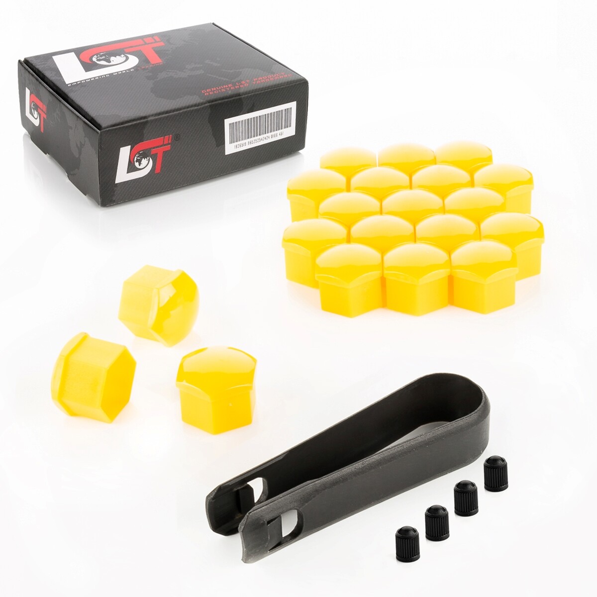 20x Shrouds Wheel Screw Caps Wheel Bolt Yellow Gloss 0 21/32in for Daihatsu