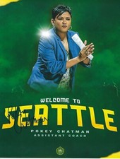 POKEY CHATMAN Signed 8.5 x 11 Photo WNBA Basketball SEATTLE STORM Coach