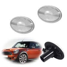 For MINI Cooper R55 R56 R57 R58 R59 Clear Lens Side Marker Light Fender Lamp 2PC