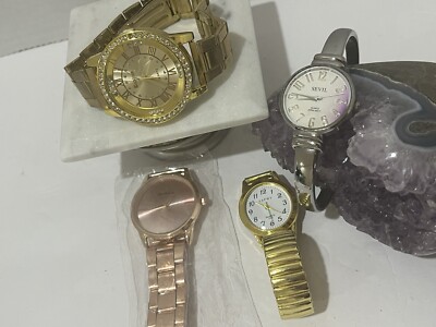 LOT of 4 WRIST WATCHES  - Gold, Rose Gold & Gold (2 Men's and 2 Ladies (READ)