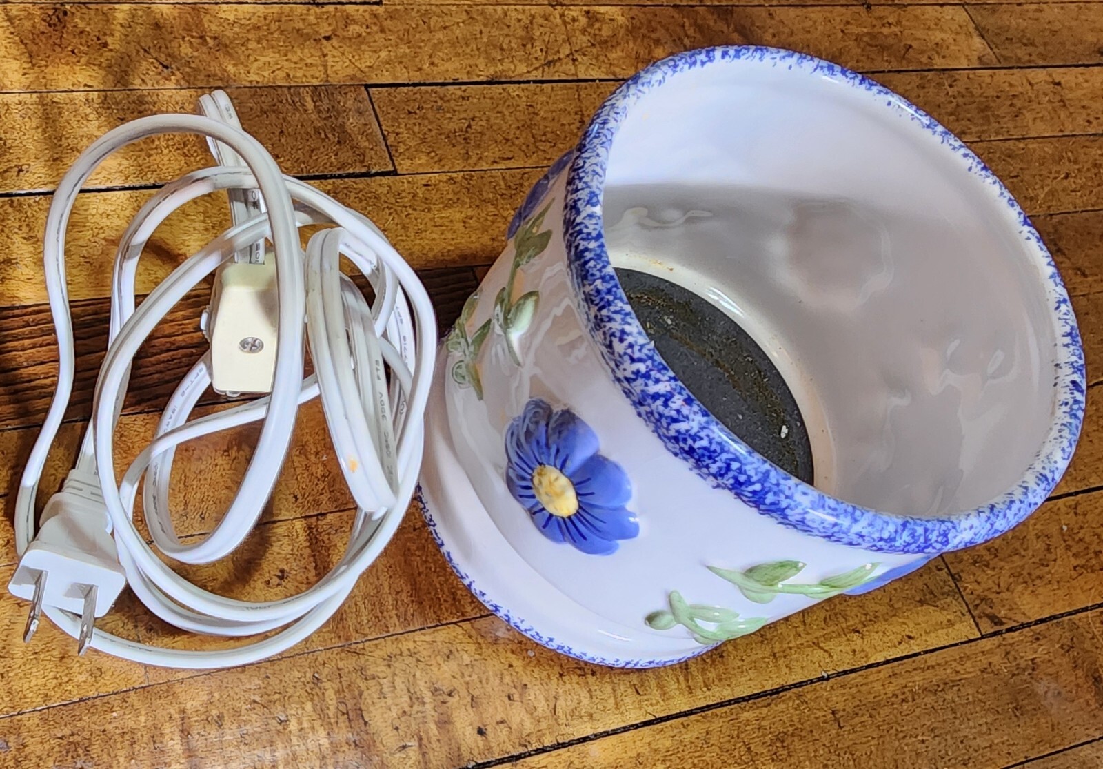 Estate working Electric Jar Candle Warmer Floral Design interior Diam 4