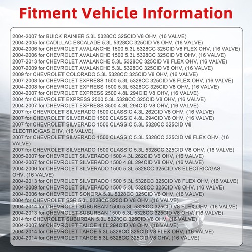 Juego de juntas de culata para Chevrolet Tahoe Suburban GMC Yukon Buick Rainier 5,3 L - Imagen 5 de 9