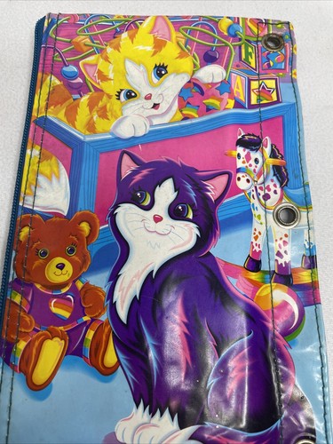Lisa Frank Vintage Pencil Pals Case Bag 3 Ring Pouch Playtime Kitten Cat 90s - Picture 5 of 13