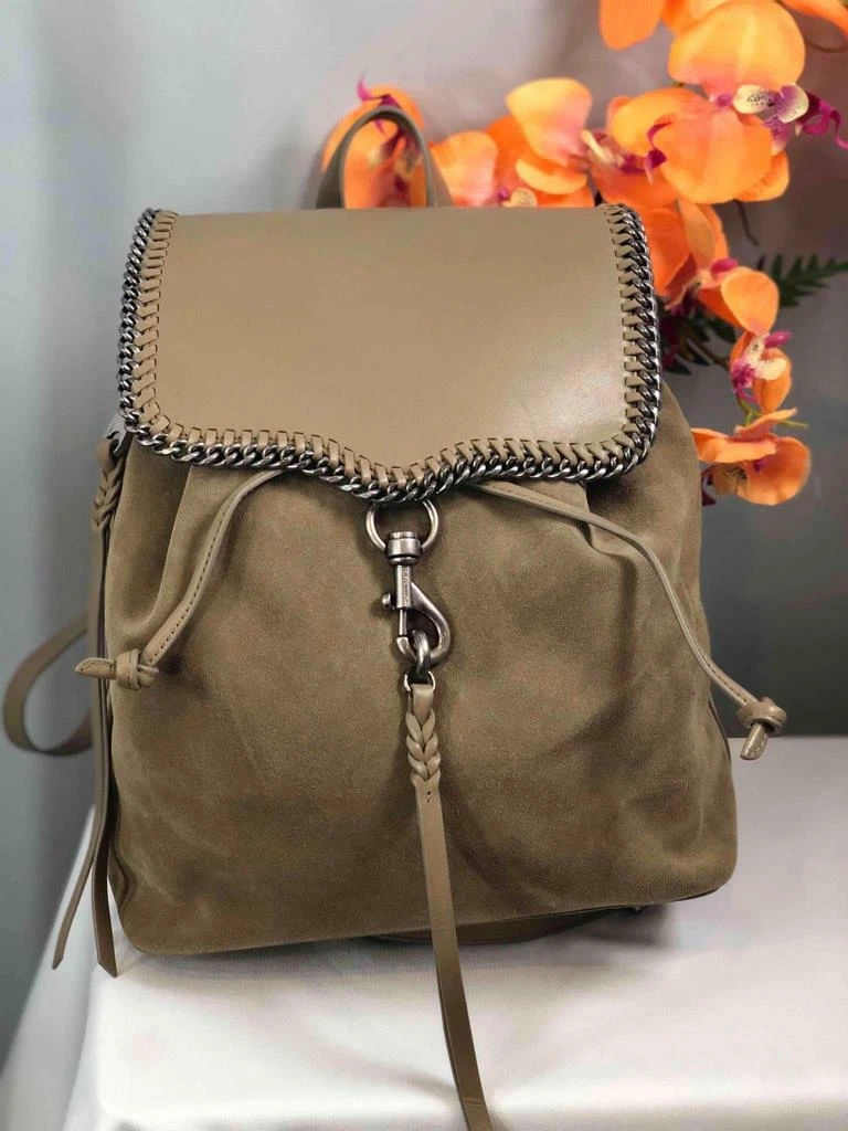 REBECCA MINKOFF Tan Suede/ Leather Woven Chain Backpack | eBay