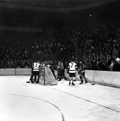 Madison Square Garden where Gordie Howe Detroit battles Lou Fortin- Old Photo