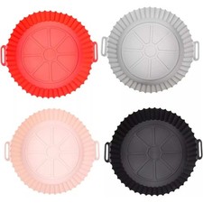 4PCS Silicone Air Fryer Liners Reusable Baking Pot Basket Tray Oven Accessories