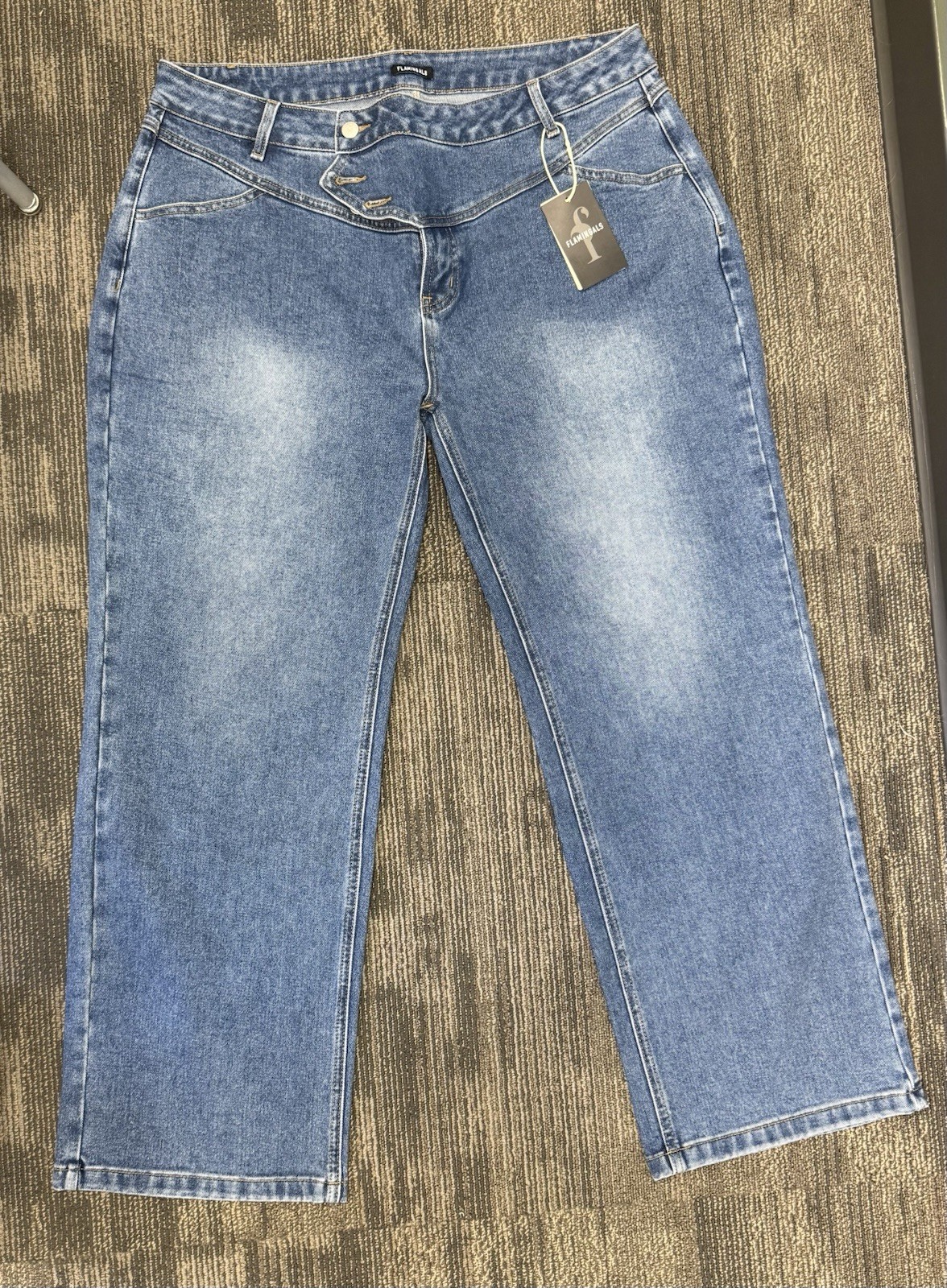 Flamingals Women's Jeans Size 4XL Blue