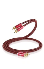 JIB RCA Audio Cable 3.0M [Male to Male] RCA Cable Stereo Cable 2RCA to 2RCA Gold