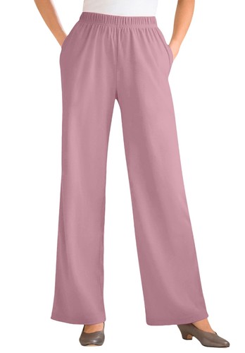 Woman Within Women's Plus Size Petite 7-Day Knit Wide-Leg Pant