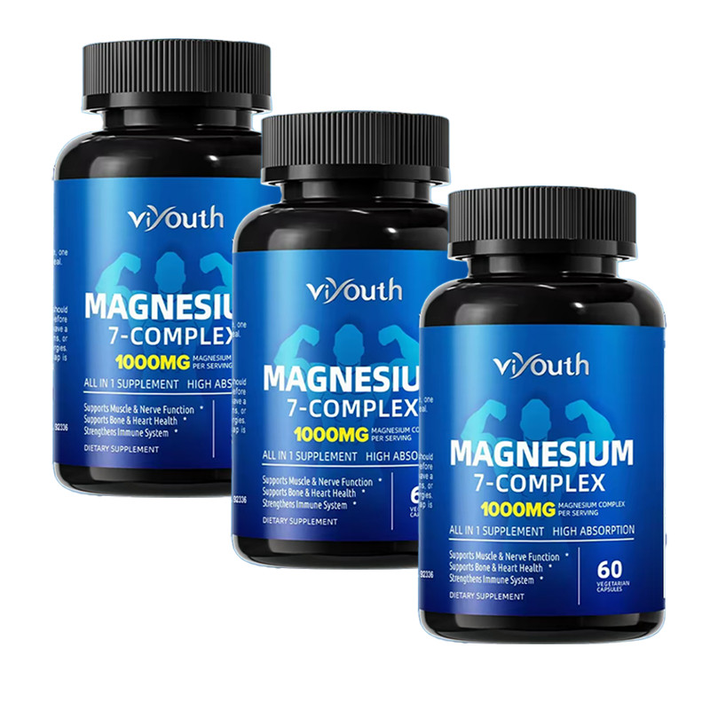 Viyouth Magnesium 7 Complex Capsules 60 Count Sleep Support Bone Health
