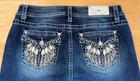 MISS ME Crystal Angel Wing Faux Flap Pocket Mid-Rise BOOT Plus Size jeans-33 x33 — photo 6