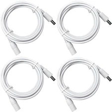 4 Pack 6Ft 2M DC Power Extension Cable, 4PCS DC 12V Power Adapter Extension Cord