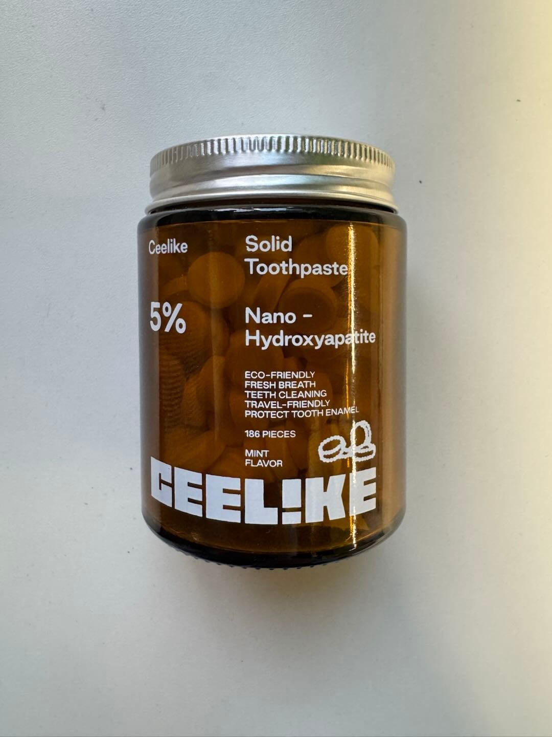 CEELIKE 5% Hydroxyapatite Solid Toothpaste - Enamel Strengthening - 186 Tablets